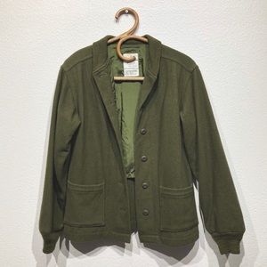 Vintage Green Military Wool Field Button up coat